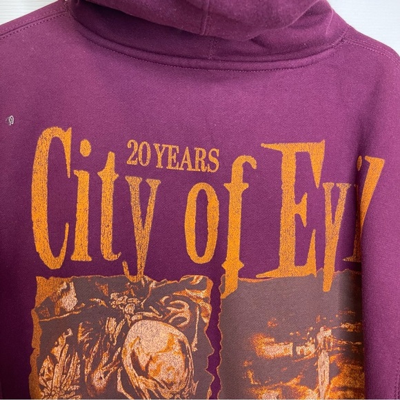 A7X City of Evil Maroon Heavyweight Hooded Pullover (COE 20th Anniversary) Sz L - Picture 4 of 5